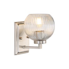 Golden 3094-BA1 PW-RIB - Yep by Golden Lighting Elliott 1-light Vanity in Pewter and Clear Ribbed Glass